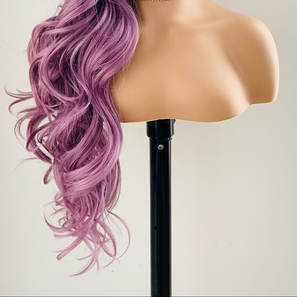 Versatile Plum Color 4x4 Lace Front Heat Safe Synthetic Wig - Picture 12 of 15